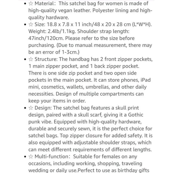 Skull Handbag Gothic Satchel Shoulder Crossbody Bag Black Purse Scarf Halloween - Picture 14 of 16